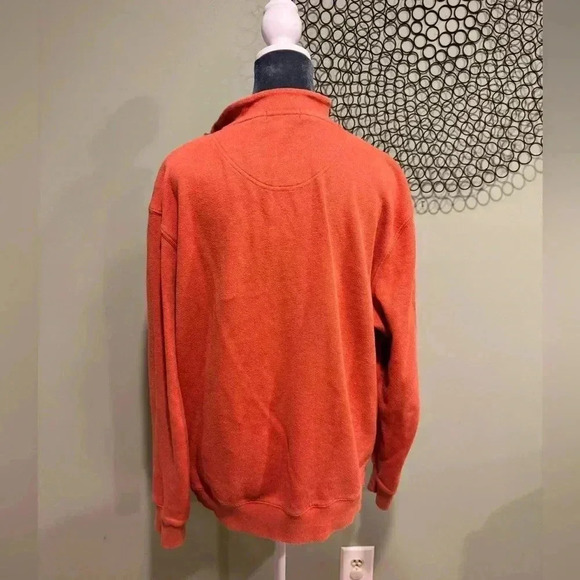 Kirkland Signature 1/4 zip 100% Cotton Orange Top - Size Large - Picture 2 of 4